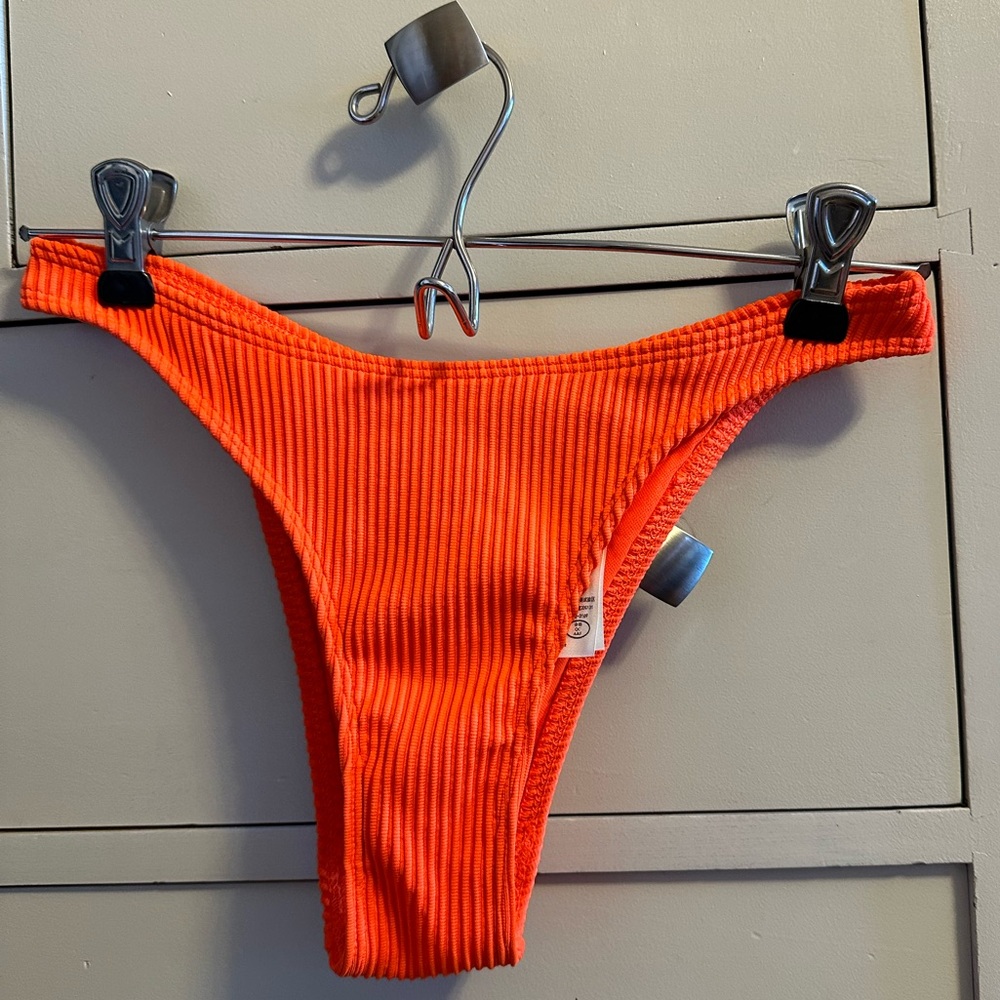Orange Hollister cheeky & ribbed bikini bottom